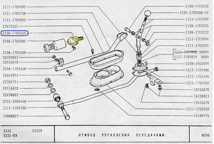 Шарнир привода КПП безлюфтовый (кулиса) на ОКА