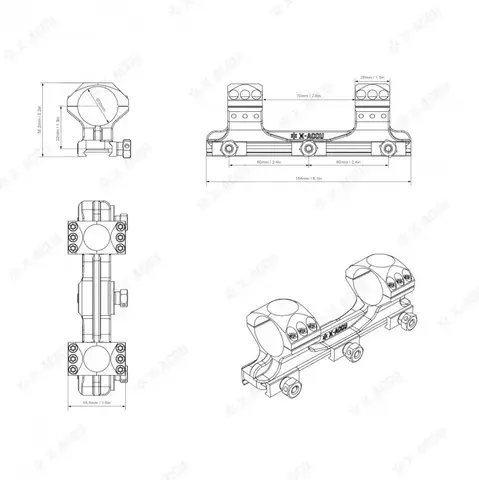 Крепление Vector Optics 30 mm X-ACCU ONE PIECE MEDIUM PICATINNY MOUNT