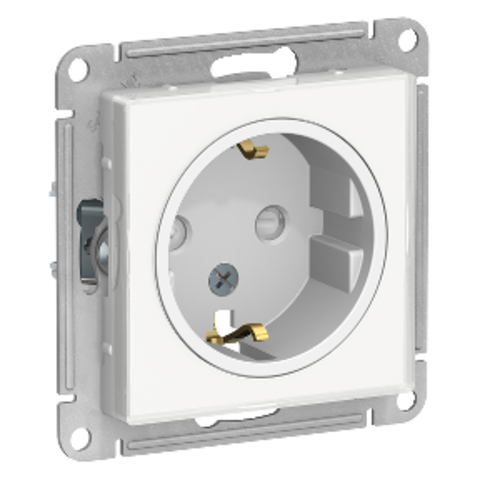 Розетка с заземлением со шторками, 16А. Цвет Белый. Schneider Electric AtlasDesign. ATN200145