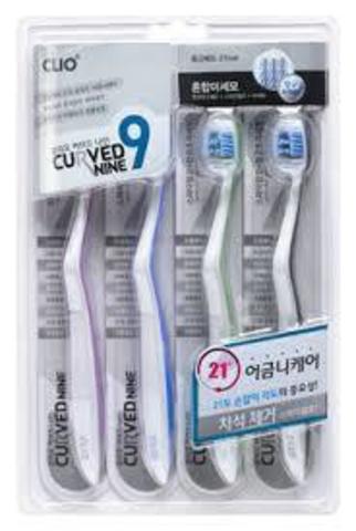 Clio Зубная щетка набор 4шт Curved nine Toothbrush 4