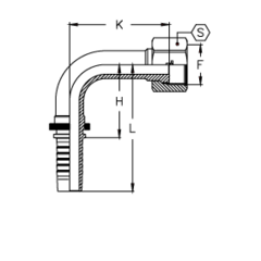 Фитинг DN 20 ORFS (Г) 1.3/16 (90) TIEFFE