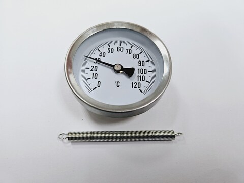 Термометр биметаллический с пружиной (D63мм, 0-120град.)