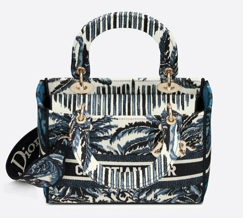 Сумка Dior Lady D-lite, модель среднего формата синий