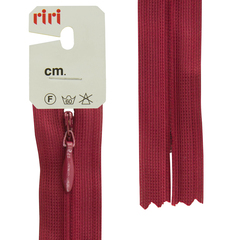 Молния потайная неразъемная (пластик) (Riri, Ткань/пластик, Бордовая тесьма 30729, 22)
