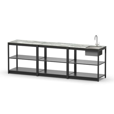 Уличная кухня Lounge C-110S, 2.7 м, черный/серый каспий