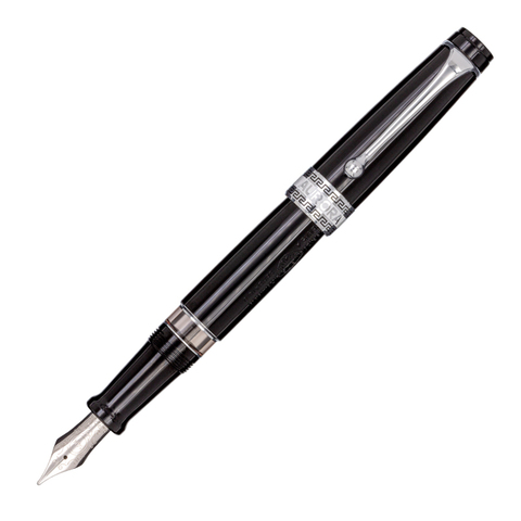 Перьевая ручка Aurora Optima Resina Black CT, перо — F, в подарочной коробке