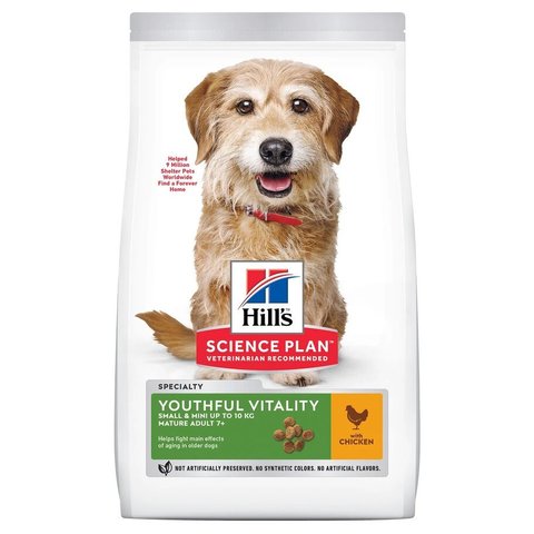 Сухой корм Hill's Science Plan Youthful Vitality для пожилых собак (7+) мелких пород для поддержания здоровья в период старения, с курицей и рисом