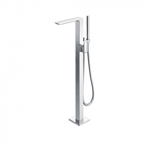 TOTO Jewelhex Смеситель для ванны, 113x374x876мм, отдельностоящий с ручным душем, Active Wave, цвет: хром TBG02306R