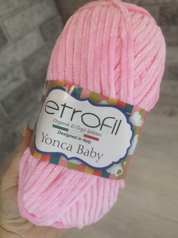 Плюшевая пряжа ETROFIL YONCA BABY Бебе розовый (5шт; 500гр)