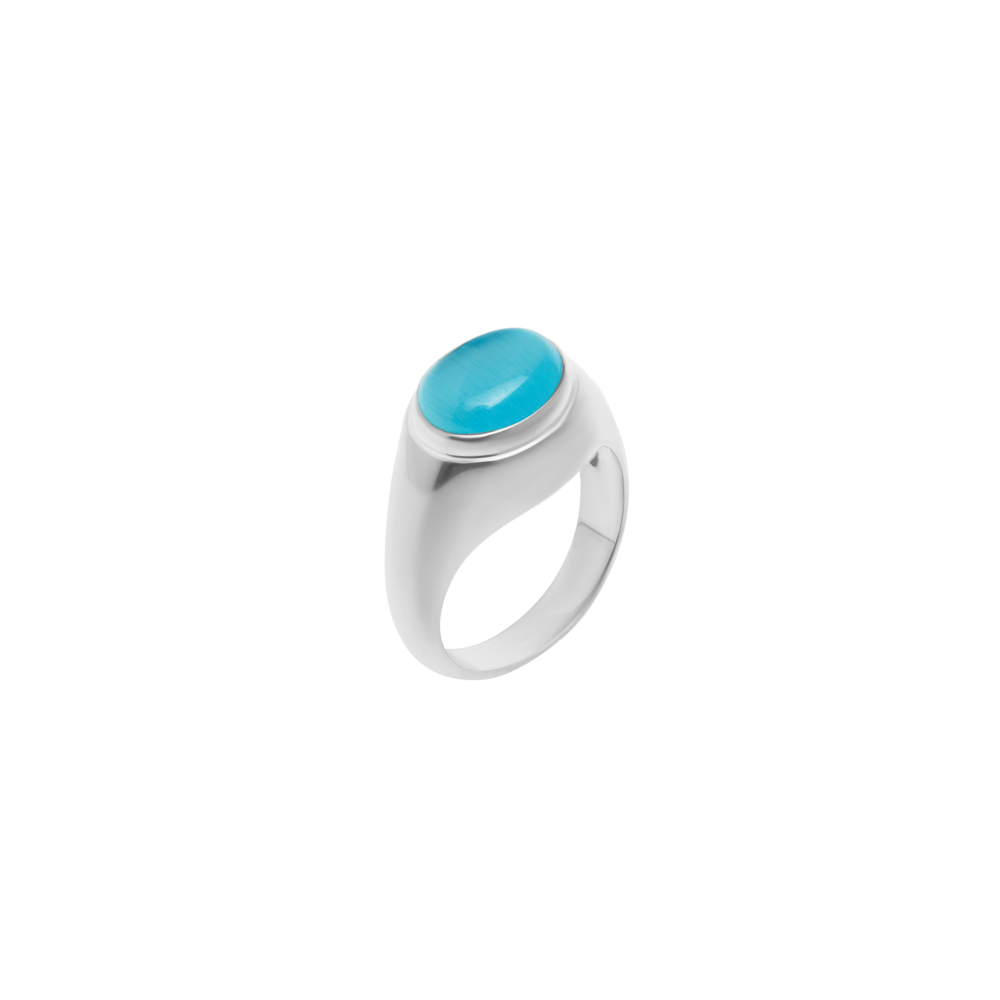 цена VIVA LA VIKA Кольцо Smooth Signet Ring – Blue