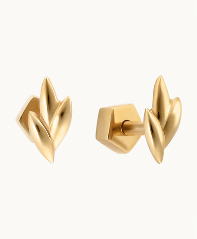 Серьга-пусета с 3-мя колосками (gold)