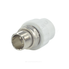 Муфта PP-R комбинированная разъемная белая Дн 25х3/4" НР для радиатора RTP (РосТурПласт) 14628