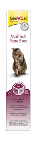 GIMCAT Мальт Софт Экстра паста для кошек для выведения шерсти 50г