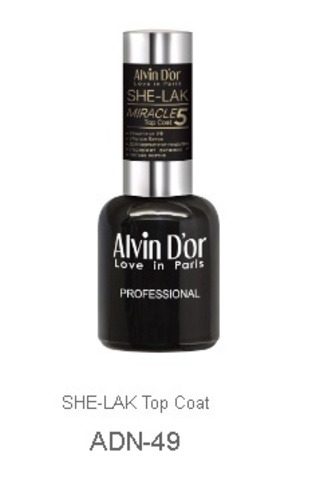 Alvin D`or Лак-ТОП для ногтей SHE-LAK Top Coat 5свойств ADN-4901 15мл