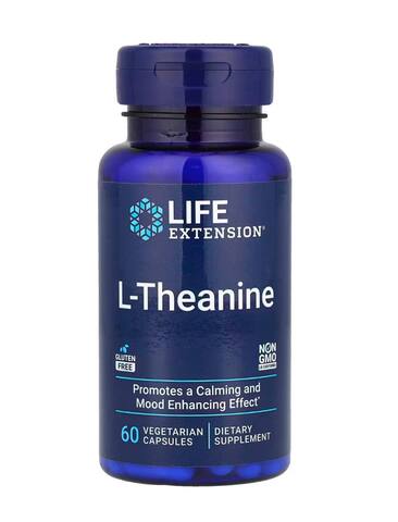 Life Extension L-теанин, 60 вегетарианских капсул (100 мг в 1 капсуле)