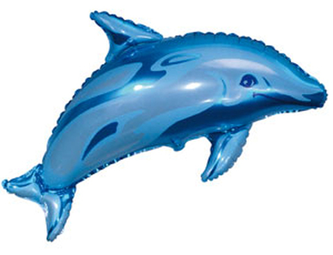 Фольгированный шар Дельфин голубой