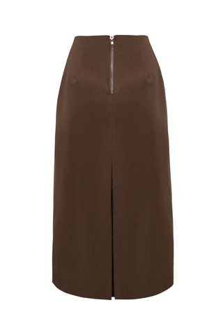 «Espresso foam» Юбка миди трапеция с разрезом.