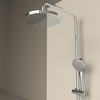 Sancos Teo SC11002CH Душевая стойка c термостатом, изливом и полкой, цвет: хром