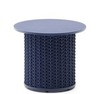 Уличный приставной столик Sedalis из алюминия и веревочного шнура синего цвета Ø50 см