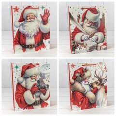 
          Пакет подарочный 26 х 32 х 10 см Набор 4 шт "Новый год" (Белый)