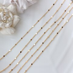 Цепочка с монетками, тонкая, 1,8*1,1 мм, позолота, 1 м, А011