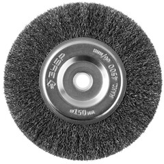 ЗУБР 150 х 12.7 мм, витая, стальная проволока 0.3 мм, дисковая щетка-крацовка для точильно-шлифовального станка, Профессионал (35185-150)