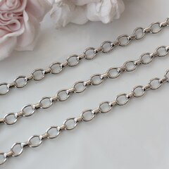 Цепочка 8*7 мм, родий, 50 см, А165