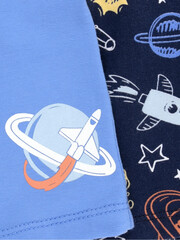 набор трусы/ уп  для мальчика  К 1912-2уп/голубой сапфир,глуб.синий,ракеты Ал