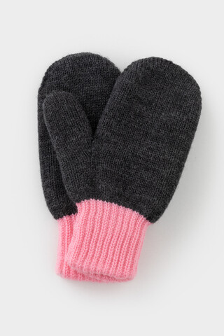 варежки  для девочки КВ 10025/ш/серый,яр.розовый