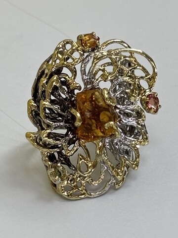 Цитрин (кольцо из серебра)