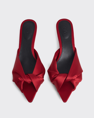 Мюли из шелка ягодный