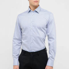 Сорочка мужская Eterna Slim Fit 1294-F171-12 с голубым принтом