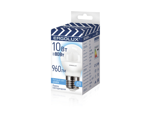 Лампа Светодиодная Ergolux LED-G45-10W-E27-4K Promo