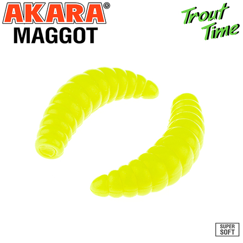 Силиконовая приманка Akara Trout Time MAGGOT 1,6 Cheese 04Y (10 шт.)