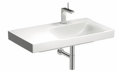 Раковина Geberit Xeno² с полкой: B=90см, T=48см, Отверстие под смеситель=По центру, Перелив=Без, Полочное пространство=Левая, Белый / Специальное керамическое покрытие KeraTect фото