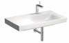 Раковина Geberit Xeno² с полкой: B=90см, T=48см, Отверстие под смеситель=По центру, Перелив=Без, Полочное пространство=Левая, Белый / Специальное керамическое покрытие KeraTect