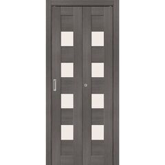 Купить Складная дверь книжка Bravo-23 Grey Melinga остеклённая