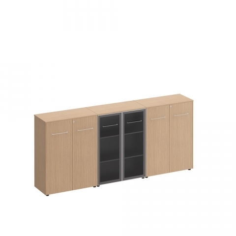 Шкаф комбинированный средний(закрытый - стекло - закрытый) (274x46x120)