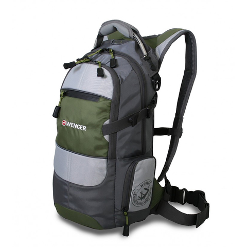 Рюкзак Wenger Narrow Hiking Pack, серый/серебр./зеленый, 23х18х47 см, 22 л