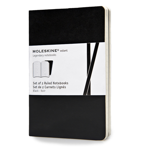 Набор 2 блокнота Moleskine Volant Pocket, цвет черный, в линейку