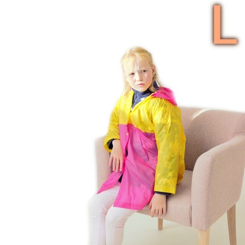 Дождевик детский L 100-110 см YA YUE с бабочкой жёлто-розовый