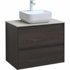 Aquanet 287895 Компл.2 - Тумба Nova Lite 75 2 ящ. цв. дуб черный (287895)