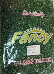 Бисер некалиброванный, 450 гр, размер 8/0, пр-во Китай, зелёный