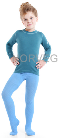 Колготки ажурные из шерсти мериноса Norveg Casual Blue детские