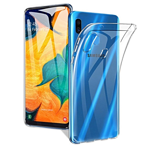 Силиконовый чехол TPU Clear case для Samsung Galaxy A20, A30 (Прозрачный)