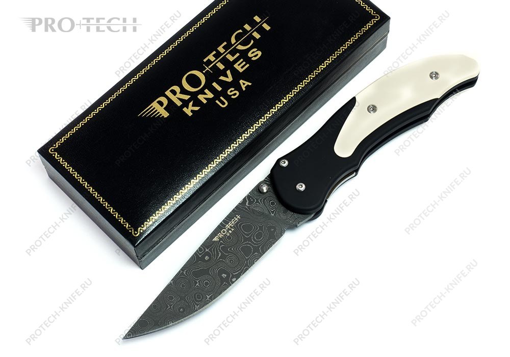 Нож Pro-Tech Custom 1851 Double Action Defiance Damascus - фотография 