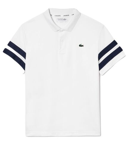 Теннисное поло Lacoste Ultra-Dry Colourblock Tennis Polo Shirt - white/navy blue