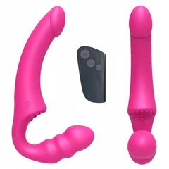 Розовый безремневой страпон Straples Strap-On Dildo - 