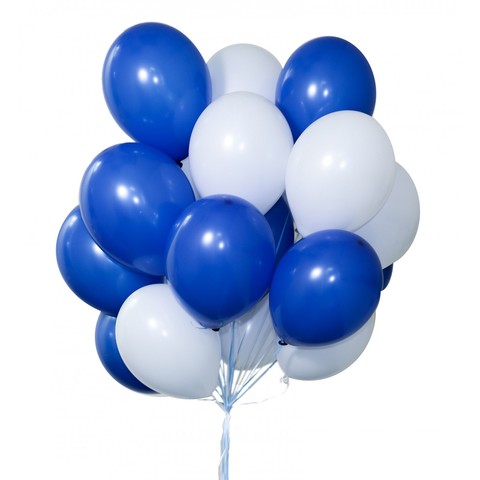 Воздушные шары с гелием Бело-синие