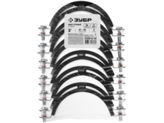 ЗУБР 3?, цинк, 6 шт, трубный хомут с гайкой (37850-87-94)